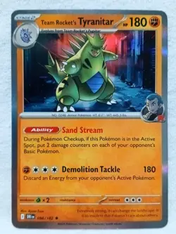 Team Rocket's Tyranitar 096/182 Sv10: Destined Rivals Rare Holo Pokemon TCG - Image 1