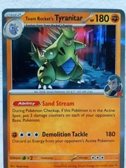 Team Rocket's Tyranitar 096/182 Sv10: Destined Rivals Rare Holo Pokemon TCG - Image 2
