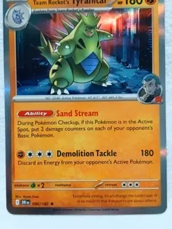 Team Rocket's Tyranitar 096/182 Sv10: Destined Rivals Rare Holo Pokemon TCG - Image 3