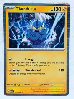 Thundurus 033/086 Sv: Black Bolt Rare Holo Pokemon TCG - Image 1