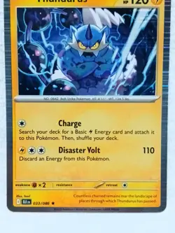 Thundurus 033/086 Sv: Black Bolt Rare Holo Pokemon TCG - Image 2
