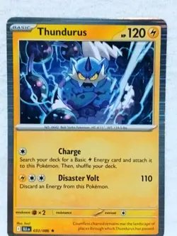 Thundurus 033/086 Sv: Black Bolt Rare Holo Pokemon TCG - Image 3