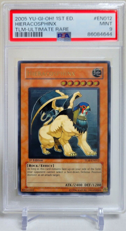 2005 YuGiOh TLM-EN012 Ultimate 1st Edition Hieracosphinx PSA 9 - Image 1