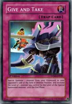 Yugioh Give and Take DP08-EN029 1st Edition Super Rare NM - Image 1
