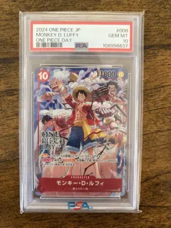 One Piece Day 24 Monkey D Luffy Psa 10 Japanese - Image 1