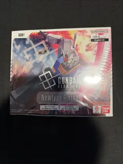 Bandai Gundam Card Game Newtype Rising English Booster Box *SMALL TEAR* DAMAGED - Image 1