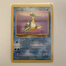 Lapras 25/62 Rare Fossil Set Unlimited Pokemon Card NM - Image 1