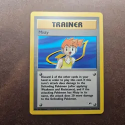 Misty 102/132 Pokemon Gym Heroes Regular Rare Card - LP - Image 1