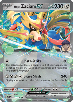 Hop's Zacian ex 111/159 Double Rare | Journey Together | Pokemon Card - Image 1