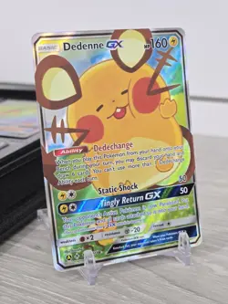 Pokemon Card TCG Dedenne GX 195a/214 Unbroken Bonds Alternate Art Holo Rare NM - Image 1