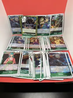One Piece TCG Lot All Foil All Green Rare Common Uncommon 107 Card Zoro Luffy - Image 3