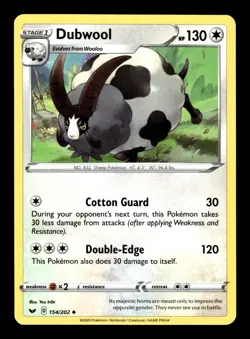 Pokemon TCG: Sword & Shield Base Set Trading Card - Dubwool - 154/202 - Image 1