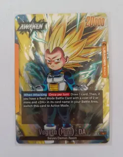 DBS Dragon Ball Fusion World FS08-01 Vegeta Mini Leader Trading Card - Image 1