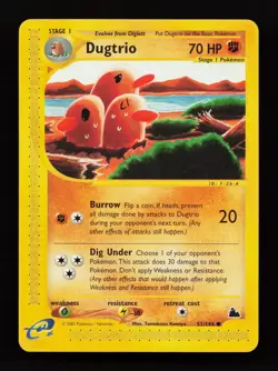 Dugtrio 52/144 Common Skyridge Pokemon Card - Image 1