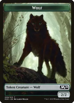 Wolf Token (008/012) X10 ~mtg NM M20 Core Set 2020 Free Shipping - Image 1