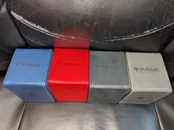 Ultra Pro Red Blue Black And Grey Lot Alcove Leather Flip Deck Box Magic MTG - Image 2