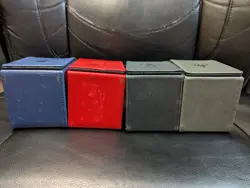 Ultra Pro Red Blue Black And Grey Lot Alcove Leather Flip Deck Box Magic MTG - Image 3
