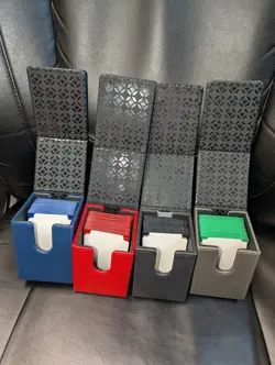 Ultra Pro Red Blue Black And Grey Lot Alcove Leather Flip Deck Box Magic MTG - Image 4