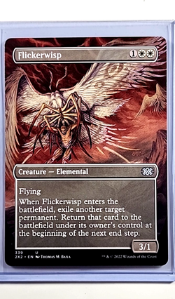 2022 MTG Magic the Gathering 2X2 Double Masters Borderless #339 Flickerwisp - Image 1