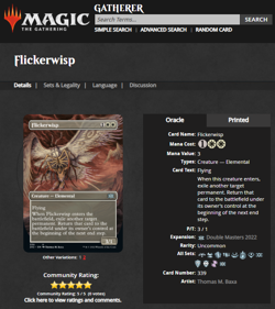 2022 MTG Magic the Gathering 2X2 Double Masters Borderless #339 Flickerwisp - Image 3