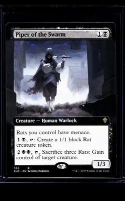 MTG Magic The Gathering ELD Throne of Eldraine Extended Art Piper of the Swarm - Image 1