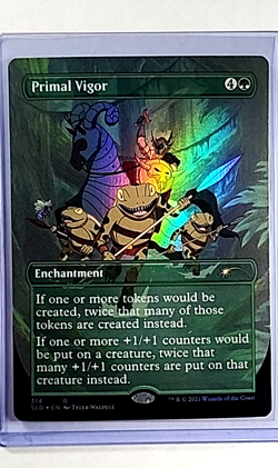 2021 MTG Magic The Gathering Secret Lair Drop Borderless Foil #314 Primal Vigor - Image 1