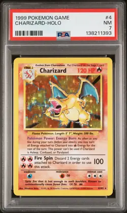 1999 POKEMON GAME #4 CHARIZARD-HOLO PSA 7 - Image 1