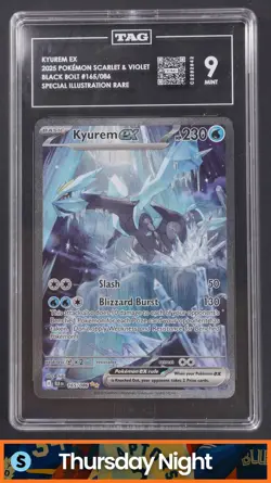 2025 POKEMON SV BLACK BOLT #165/086 KYUREM EX SPECIAL ILLUSTRATION RARE TAG 9 - Image 1