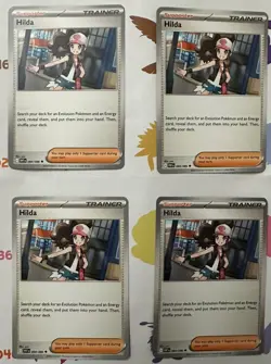 4x Hilda 084/086 Playset x4 - Pokemon TCG SV White Flare WHT 4 Card Set NM - Image 1