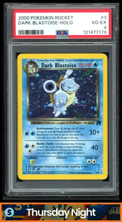 2000 POKEMON TEAM ROCKET UNLIMITED #3/82 DARK BLASTOISE HOLO RARE PSA 4 - Image 1