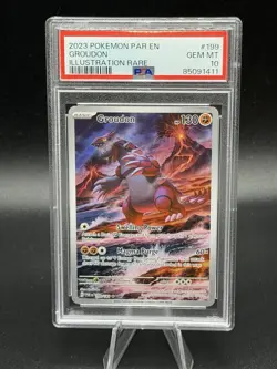 GROUDON PSA 10 2023 POKEMON SV PARADOX RIFT PAR EN #199/182 ILLUSTRATION RARE IR - Image 1