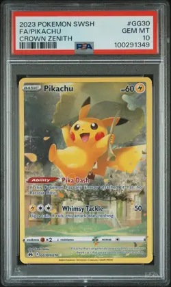 PIKACHU GG30/GG70 PSA 10 FULL ART 2023 POKEMON SWORD & SHIELD CROWN ZENITH - Image 1