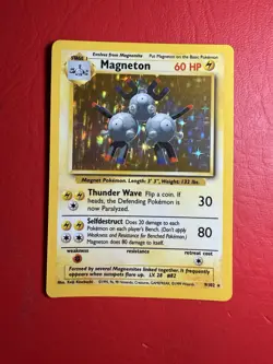 Pokemon Magneton Base Set 9/102 Unlimited - WOTC - Holo Rare NM - Image 1