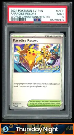 2024 POKEMON WORLD CHAMPIONSHIPS '24 SVP INDONESIAN #150 PARADISE RESORT PSA 9 - Image 1