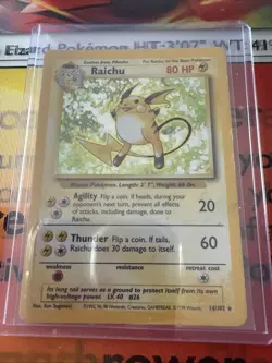 Pokemon TCG Raichu Base Set 14/102 Holo Shadowless Holo Rare - Image 1