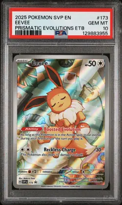 2025 POKEMON SVP EN-SV BLACK STAR PROMO #173 EEVEE PSA 10 - Image 1
