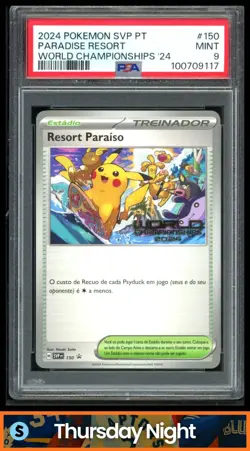 2024 POKEMON WORLD CHAMPIONSHIPS '24 SVP PORTUGUESE #150 PARADISE RESORT PSA 9 - Image 1