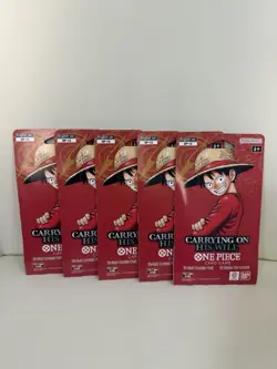 One Piece OP-13 CARRYING ON HIS WILL Sleeved Booster Packs Lot Of 5 NEW/SEALED - Image 1