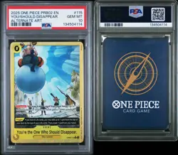2025 ONE PIECE PRB02 ALT ART #115 YOU'RE THE ONE WHO SHOULD DISAPPEAR PSA 10 - Image 3