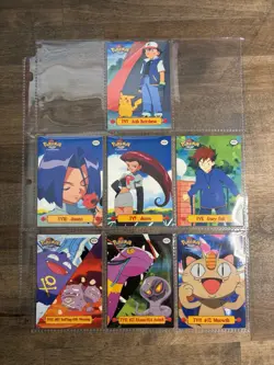 1999 Topps Pokemon TV Animation Partial Set 7 Card Lot TV1 & TV8-13 - Image 1
