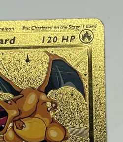 1999 WOTC Pokemon Charizard Gold Foil Fan Art Textured Card 4/102 - Rare - Image 5
