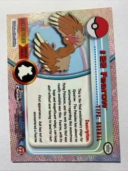FEAROW #22 Pokemon Card TCG FOIL Topps TV Animation - Image 2