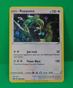 Pokemon MINT Condition Cosmos Swirl Rayquaza SWSH029 Holo Black Star Promo Card - Image 2