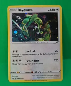 Pokemon MINT Condition Cosmos Swirl Rayquaza SWSH029 Holo Black Star Promo Card - Image 3
