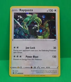 Pokemon MINT Condition Cosmos Swirl Rayquaza SWSH029 Holo Black Star Promo Card - Image 4