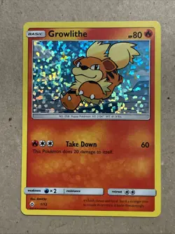 Pokemon TCG Growlithe McDonald's Promos 2018 1/12 Holo Card - Image 1