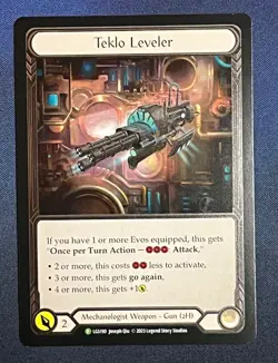 FAB LGS190 Teklo Leveler COLD FOIL Mechanologist Weapon Card Flesh & Blood TCG - Image 1