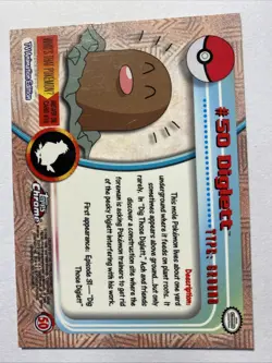 DIGLETT #50 Pokemon Card TCG FOIL Topps TV Animation - Image 2