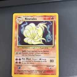 1999 Pokemon NINETALES Base Set BLACK FLAME ERROR Misprint HOLO RARE Card 12/102 - Image 1