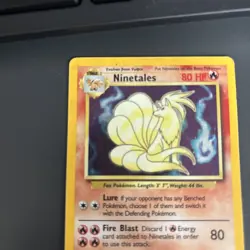 1999 Pokemon NINETALES Base Set BLACK FLAME ERROR Misprint HOLO RARE Card 12/102 - Image 2